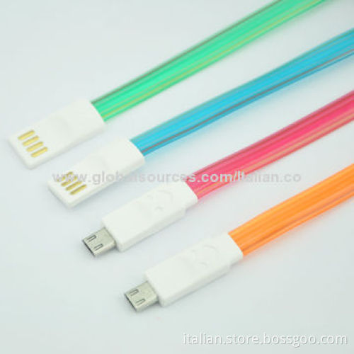 Micro Smile Face USB LED Lighting Cable for Samsung/HTC Android Smartphones